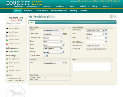 EquisoftLive Stallion Management Package